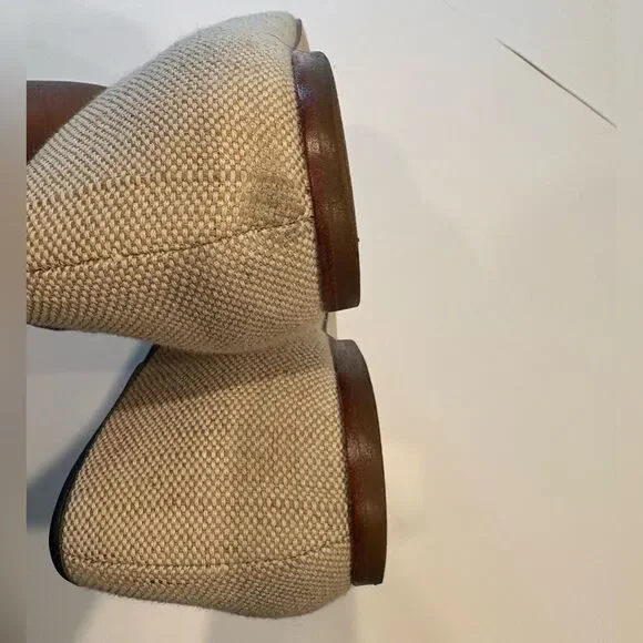 Talbots Natural Round Toe Gold Buckle Flats 9B - Picture 6 of 7